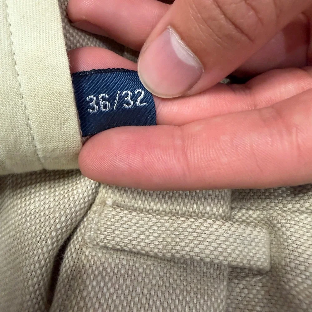 Polo Ralph Lauren Mens 36x32 Tan Linen Blend Pleated Cuffed Dress Pants Beige